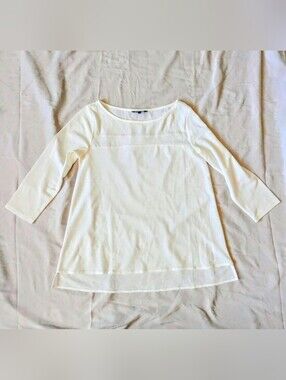 RW&CO. EUC, White Boatneck 3/4 Sleeve Top, Size XSmall
